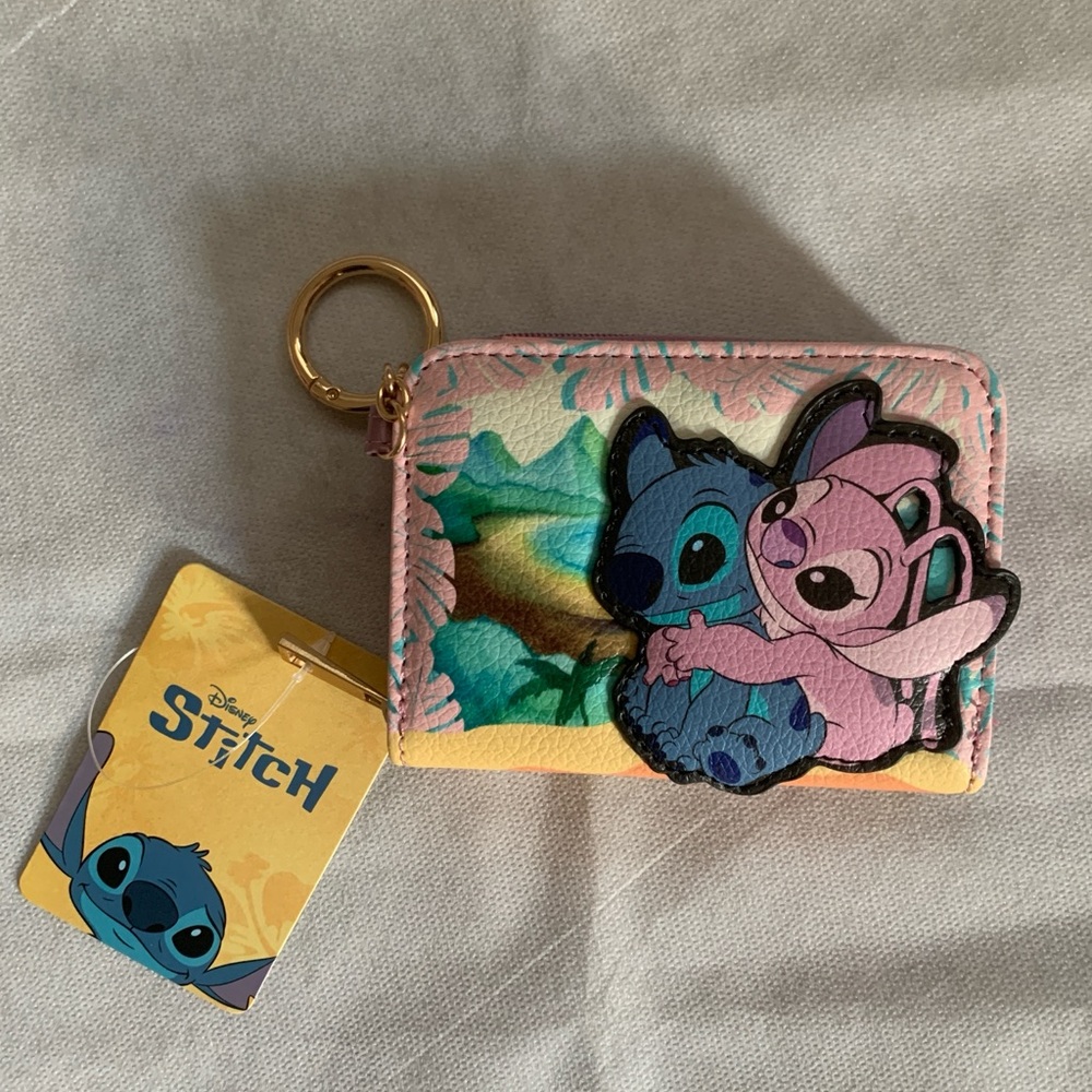 NWT Stitch and Angel Kids Wallet with Keychain